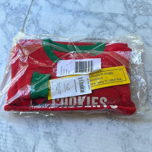 NWT Carter's Santa's Checklist pajamas New In Sealed Package 24 months matching - Picture 2 of 4